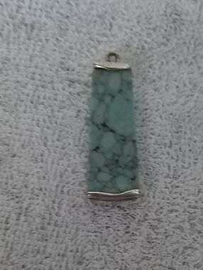 Robert Lee Morris Turquoise Blue-Green Stone Pendant Necklace